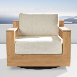 Bal Harbour Outdoor Teak Swivel Chair