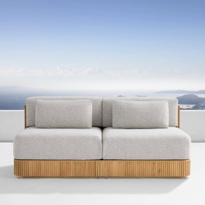 Beaumont Outdoor Teak Two-Piece Modular Sofa